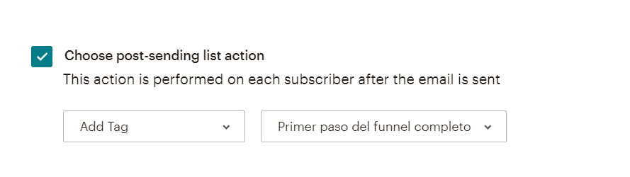 añadir tag funnel de ventas